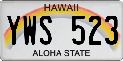 HI license plate YWS523