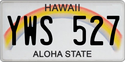 HI license plate YWS527