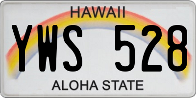 HI license plate YWS528