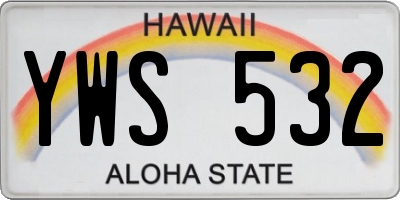 HI license plate YWS532