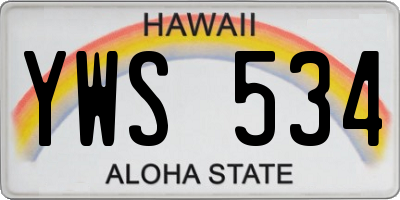 HI license plate YWS534