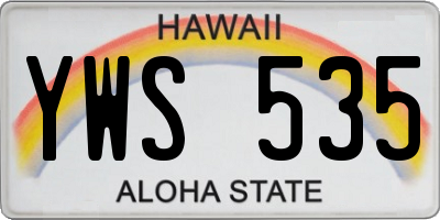 HI license plate YWS535