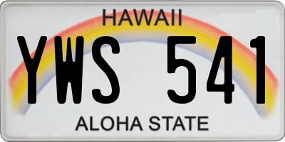 HI license plate YWS541