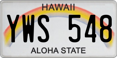HI license plate YWS548