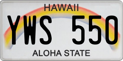HI license plate YWS550