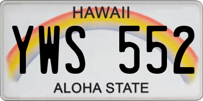 HI license plate YWS552