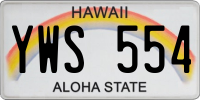 HI license plate YWS554
