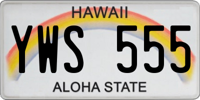 HI license plate YWS555
