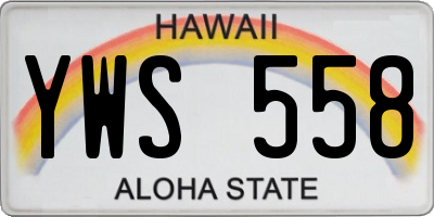 HI license plate YWS558