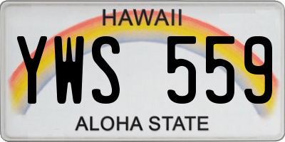 HI license plate YWS559