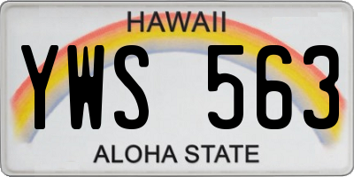 HI license plate YWS563