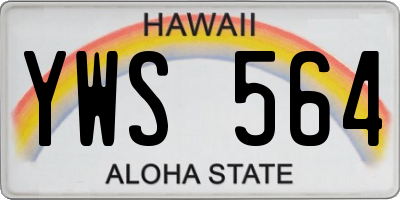 HI license plate YWS564