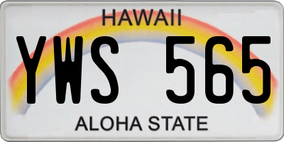 HI license plate YWS565