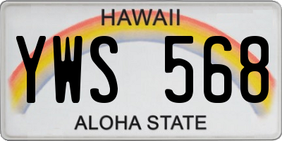 HI license plate YWS568