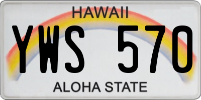 HI license plate YWS570