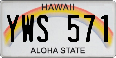 HI license plate YWS571