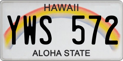HI license plate YWS572