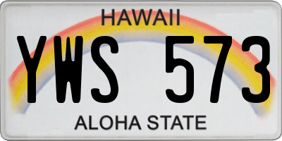 HI license plate YWS573