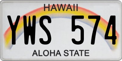 HI license plate YWS574