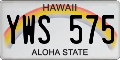HI license plate YWS575