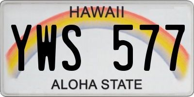 HI license plate YWS577