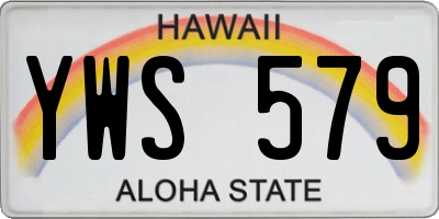 HI license plate YWS579