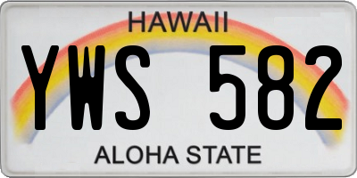 HI license plate YWS582
