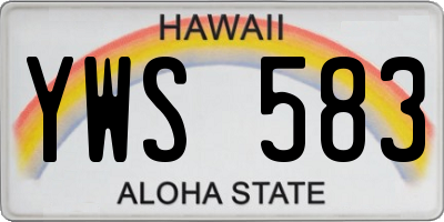 HI license plate YWS583
