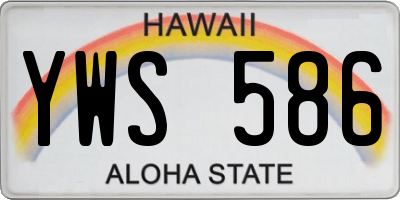 HI license plate YWS586