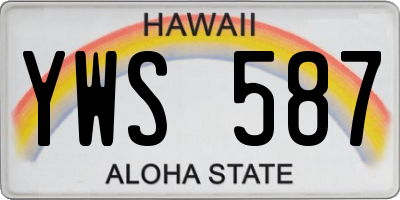 HI license plate YWS587