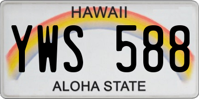 HI license plate YWS588