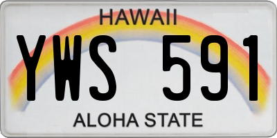 HI license plate YWS591