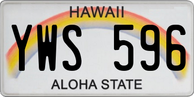 HI license plate YWS596