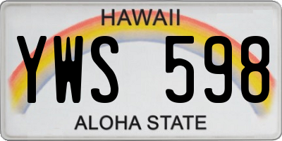 HI license plate YWS598