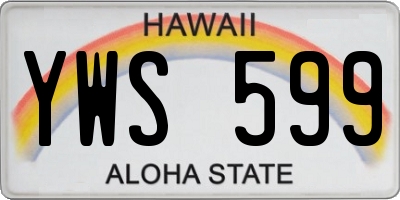HI license plate YWS599