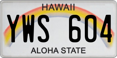HI license plate YWS604