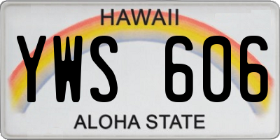 HI license plate YWS606