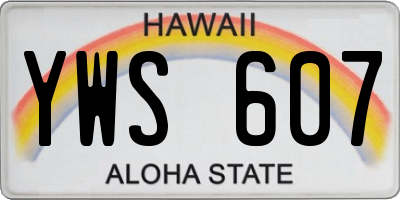 HI license plate YWS607