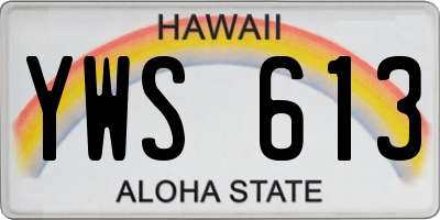 HI license plate YWS613