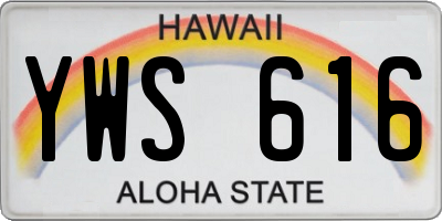 HI license plate YWS616