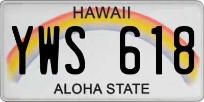 HI license plate YWS618