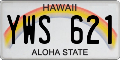 HI license plate YWS621