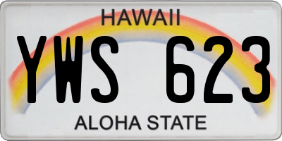 HI license plate YWS623
