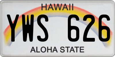 HI license plate YWS626