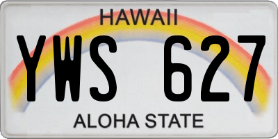 HI license plate YWS627