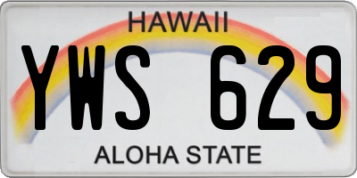 HI license plate YWS629