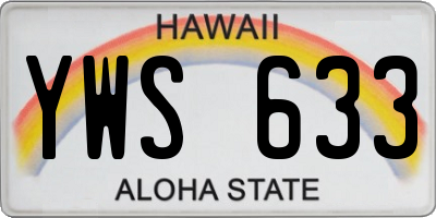 HI license plate YWS633