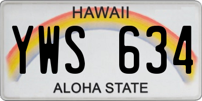 HI license plate YWS634