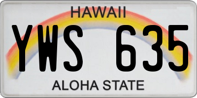 HI license plate YWS635