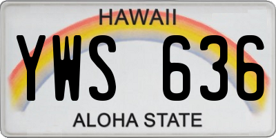 HI license plate YWS636